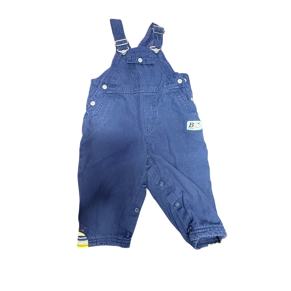 H&M Baby Overalls Denim Adjustable Straps Pockets Blue 6-9M